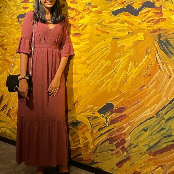 Free People-like Burgundy Maxi Dress - Picture 3 of 6